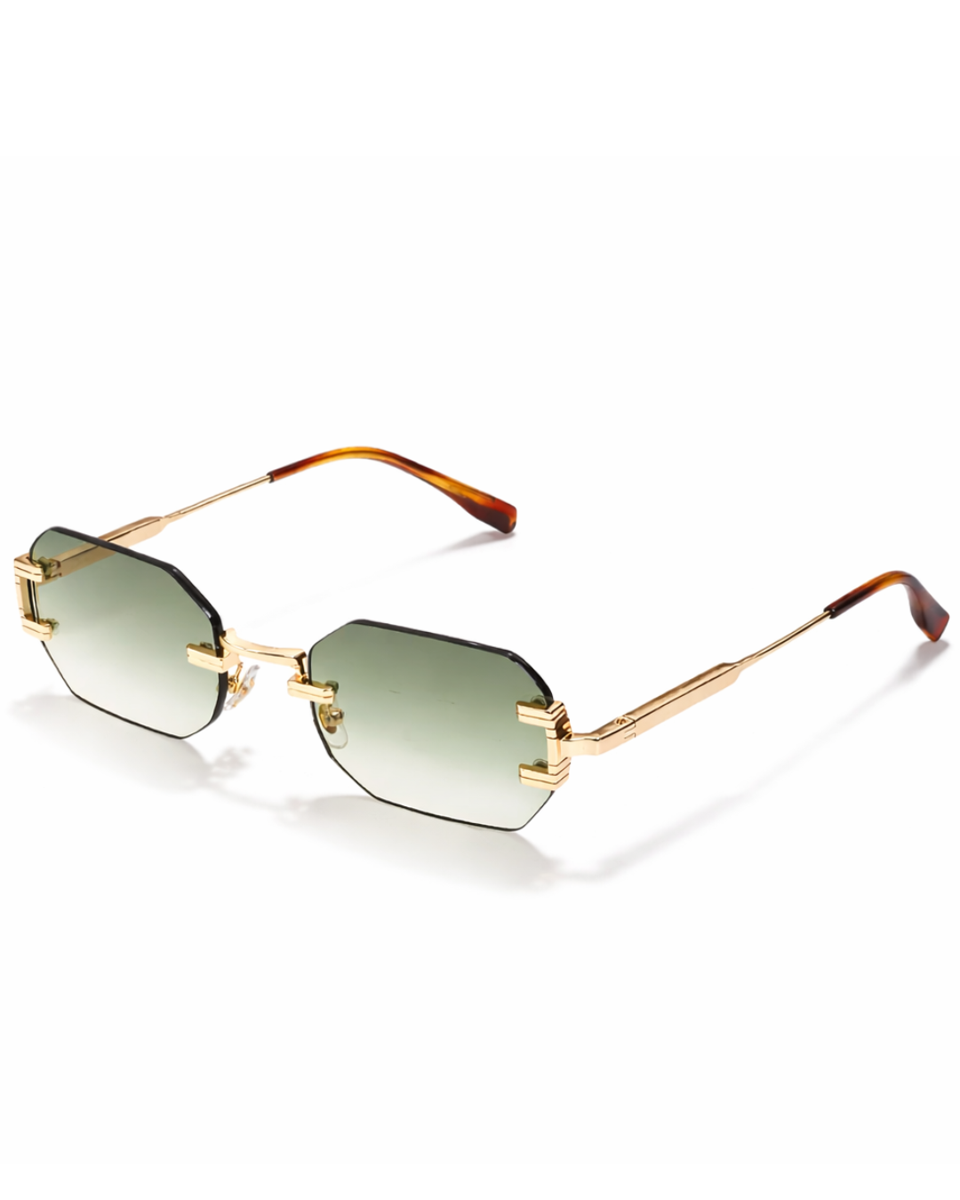 Unisex Sunglasses - Gold Diamond | UV400 Protection + Leather Case Included