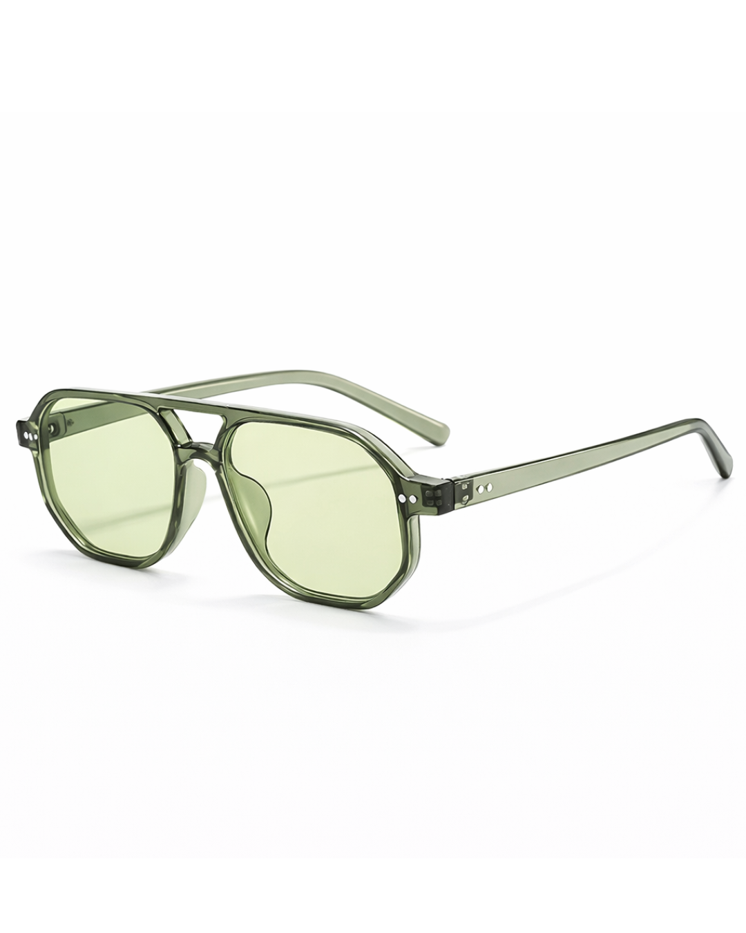 Unisex Sunglasses - Green Sha | UV400 Protection + Leather Case Included